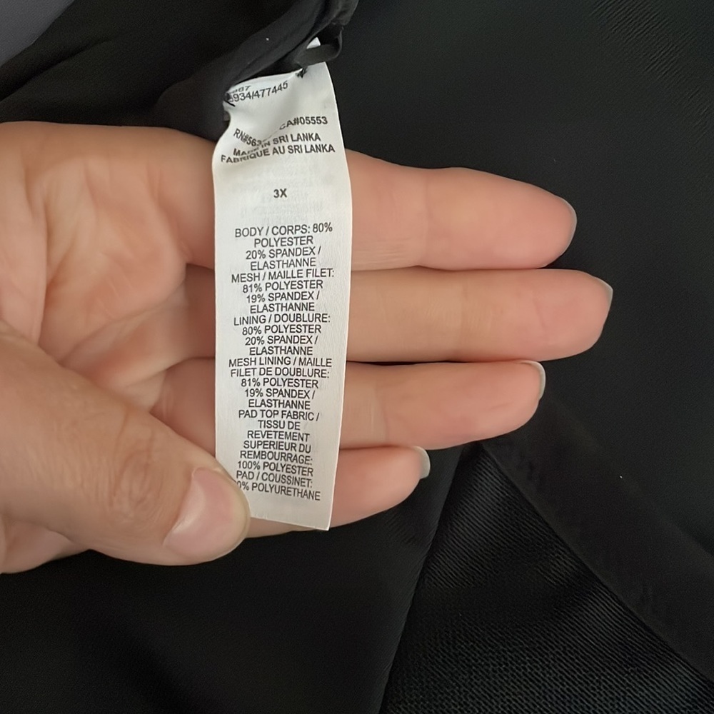 NWT NIKE INDY PLUS SIZE SPORTS BRA 1X Black White Nike Logo - Picture 4 of 7